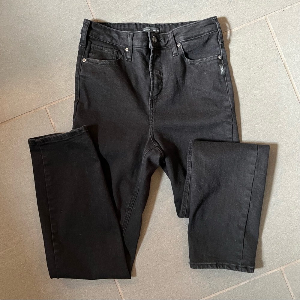 SOLD ~ Silver Infinite Straight Leg Jean (Black) - Sz M